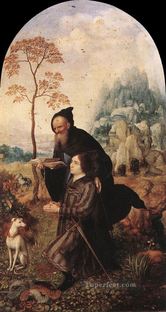 St Anthony with a Donor Jan Mabuse Oil Paintings